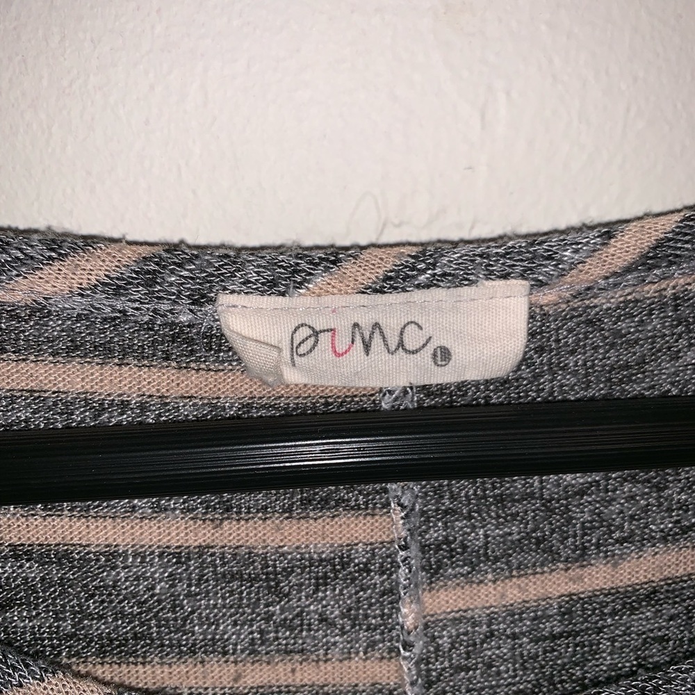 Pinc Knit Swing Dress with Long Sleeves and Horizontal Stripes - Picture 6 of 6